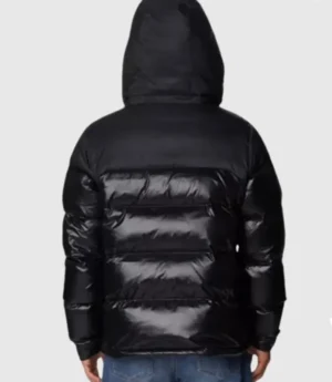 Men Black Puffer Hooded Jacketct