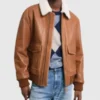 Men’s Aviator B3 Brown Leather Shearling Jacket