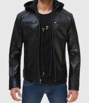 Mens Dodge Black Leather Jacket