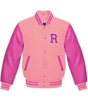 Womens Pink Varsity Jacket (1)