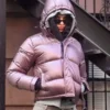 Emily Ratajkowski NYC Pink Puffy Jacket