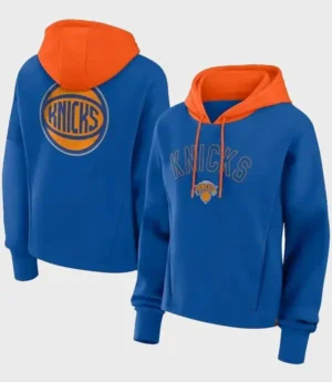 New York Knicks Boxy Pullover Hoodie Blue