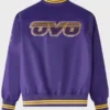 Octobers Very Own NBA Los Angeles Lakers Purple Satin Varsity Jacket