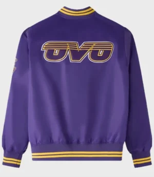 Octobers Very Own NBA Los Angeles Lakers Purple Satin Varsity Jacket