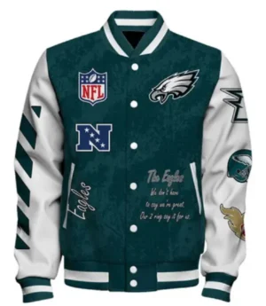 Philadelphia Eagles 2X Super Bowl LIX Champions Winning Spirit Varsity Jacket