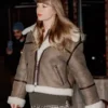 Taylor Swift NYC Brown Shearling Jacket