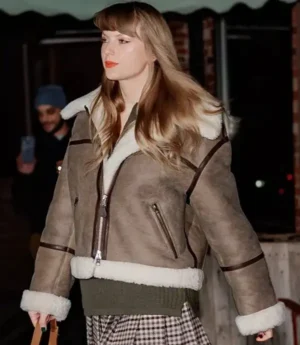 Taylor Swift NYC Brown Shearling Jacket