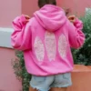 Women’s Sunset Surf Vintage Bubblegum Hoodie Pink